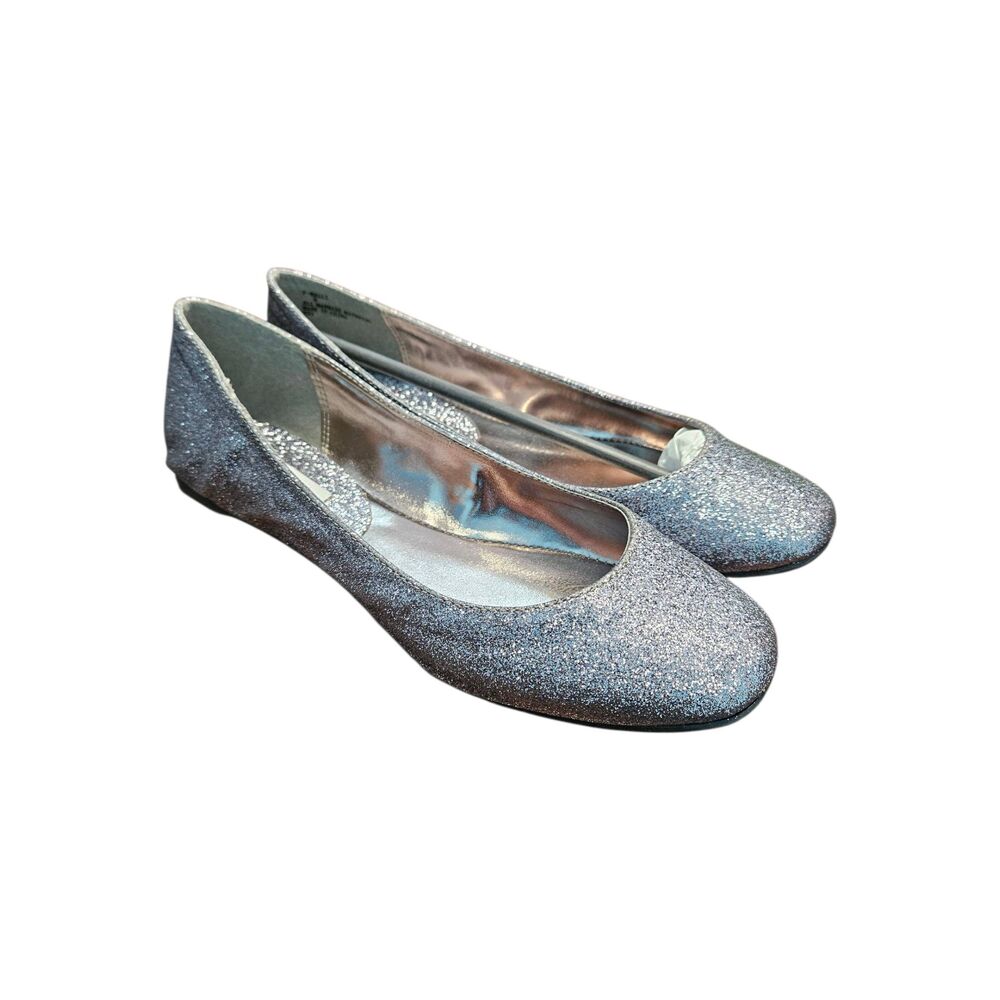 Steve Madden Silver Sparkly Flats Womens Size 9